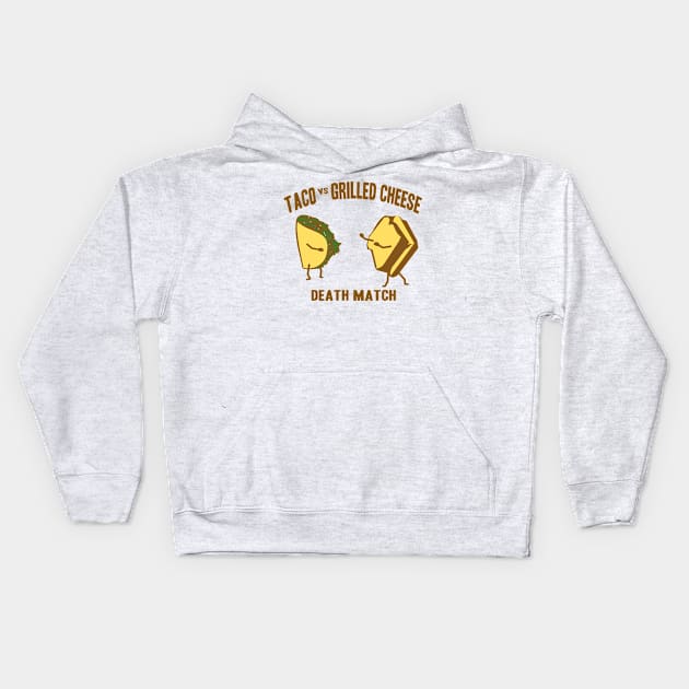 Taco vs Grilled Cheese Kids Hoodie by Clutch Tees